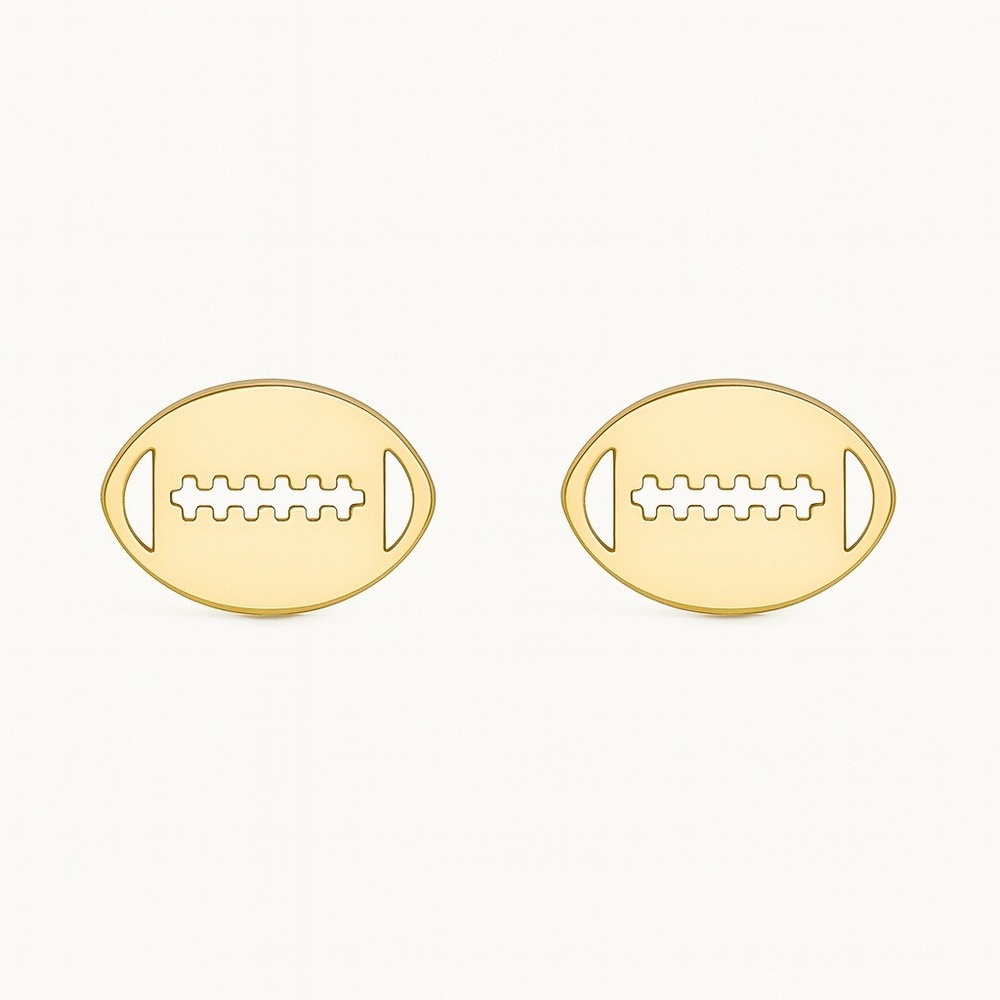 Gold Football Earrings Studs‎ Sport Jewelry Earrings For Women Stainless Steel